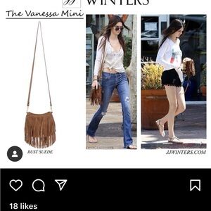 JJ Winters NAVY Vanessa Mini Fringe Bag